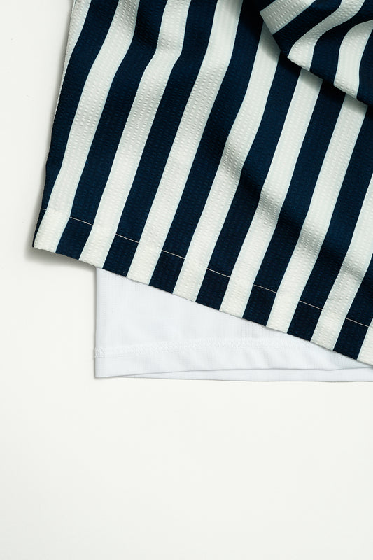Short de bain volley en seersucker rayé pour homme