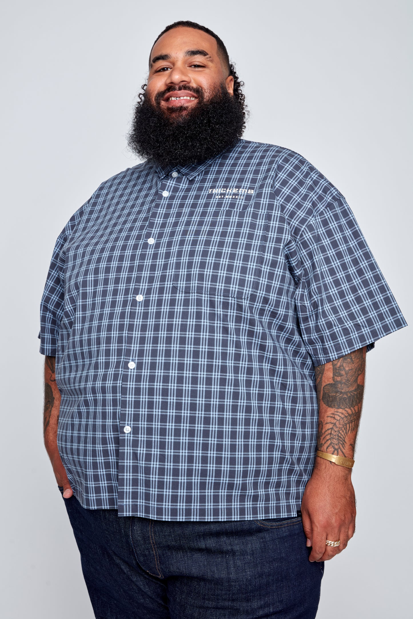 Men’s Boxy Fit Plaid Button-Front Shirt