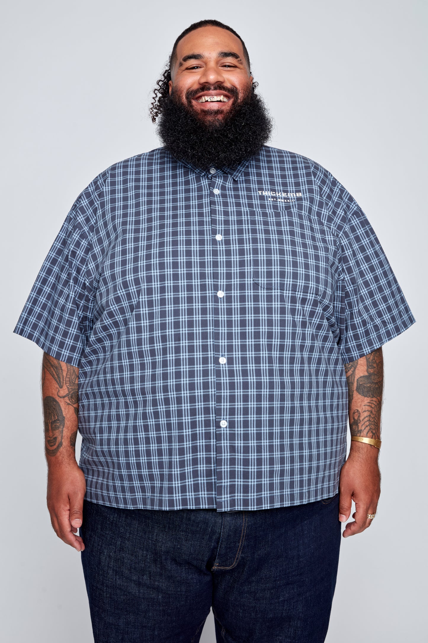 Men’s Boxy Fit Plaid Button-Front Shirt