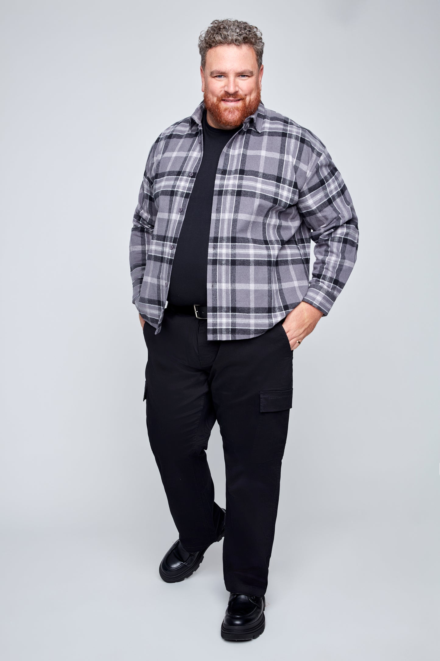 Men’s Boxy Fit Flannel Button-Front Shirt