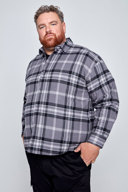 Men’s Boxy Fit Flannel Button-Front Shirt
