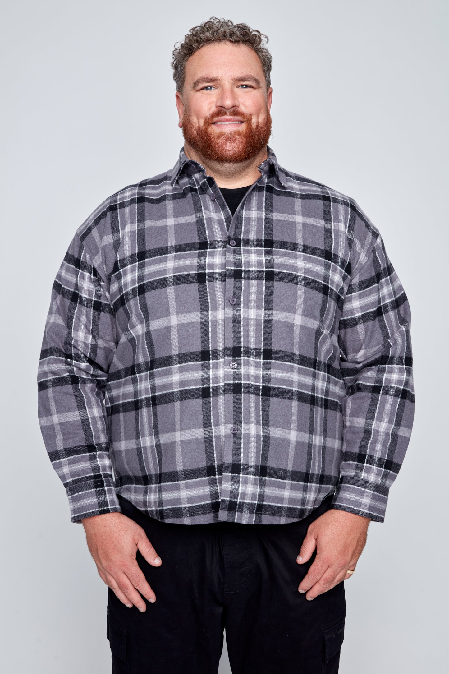 Men’s Boxy Fit Flannel Button-Front Shirt