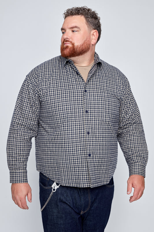 Men’s Boxy Fit Flannel Button-Front Shirt