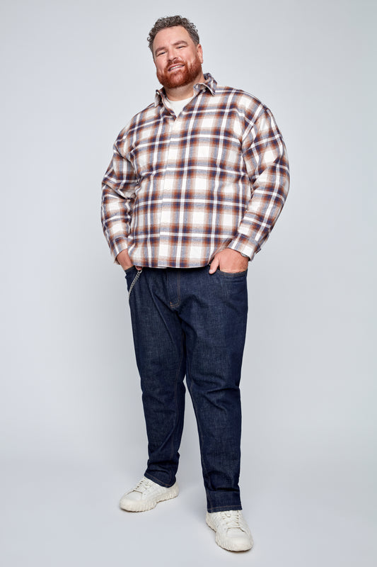 Men’s Boxy Fit Flannel Button-Front Shirt