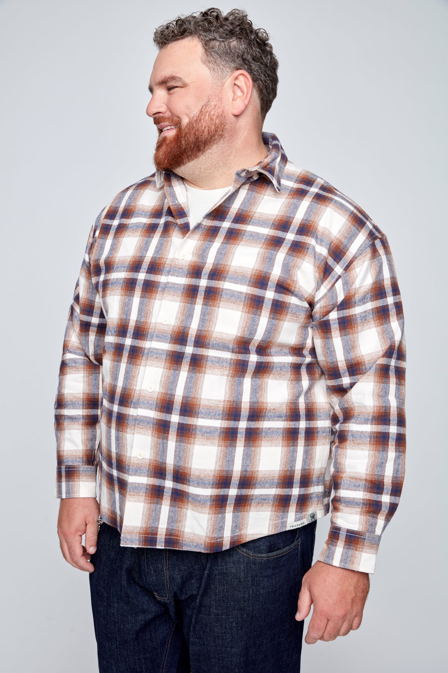 Men’s Boxy Fit Flannel Button-Front Shirt