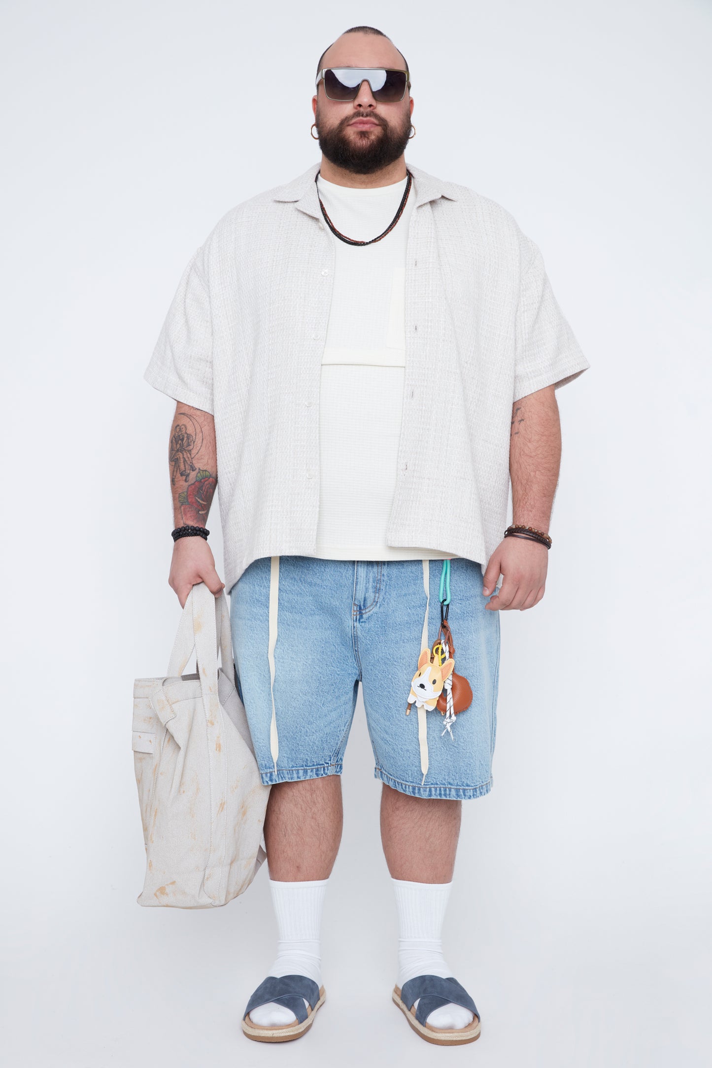 Men’s Textured Boxy Fit Resort Collar Shirt