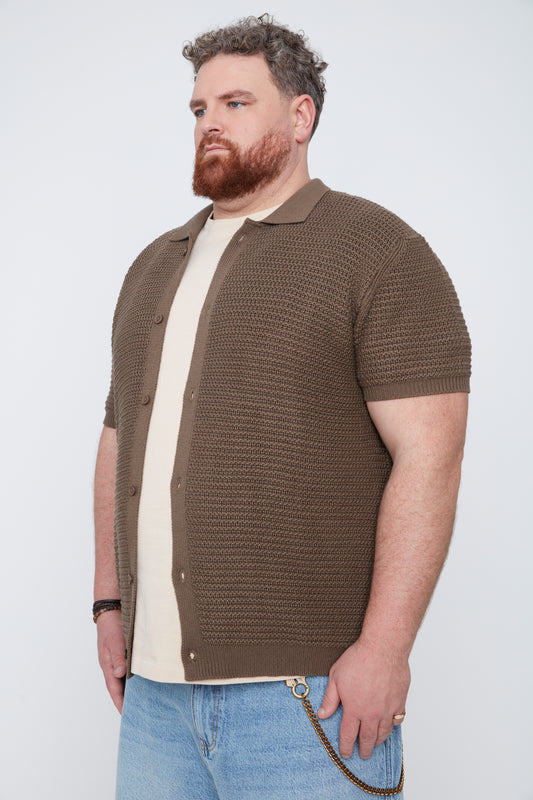Men’s Plated Sweater Knit Shirt