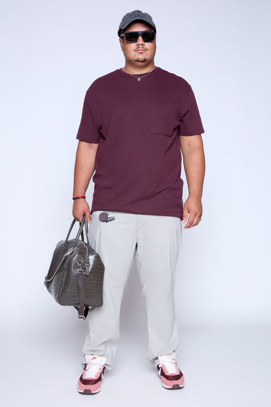 Textured Knit Pocket Tee