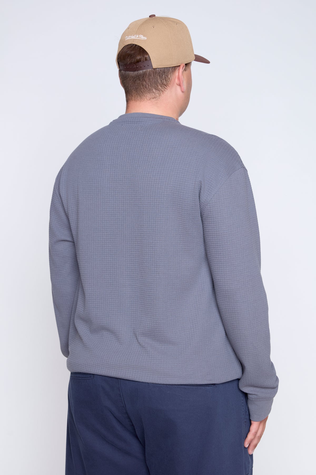 Textured Knit Long Sleeve Henley