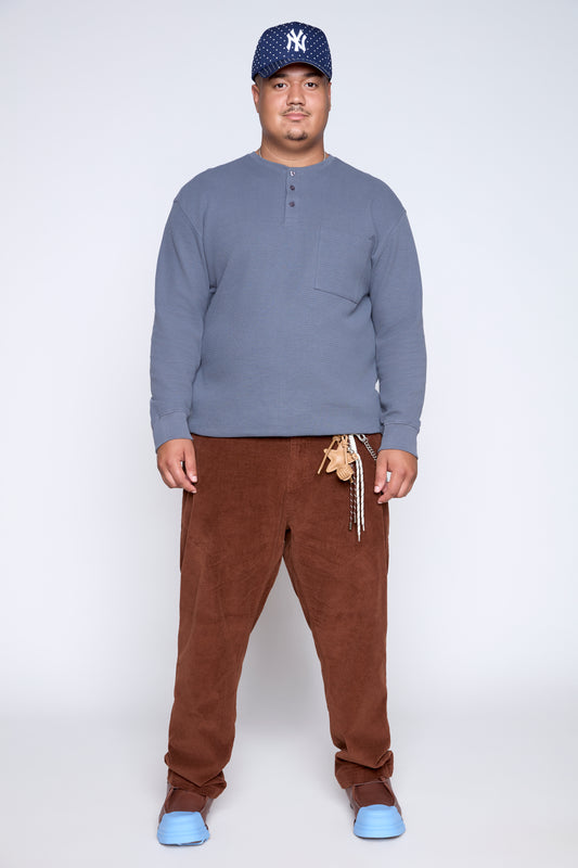 Henley texturé à manches longues