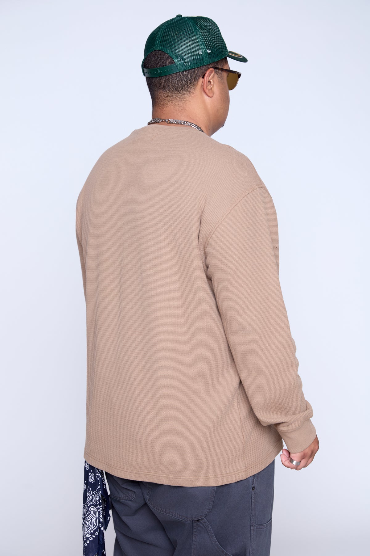 Textured Long Sleeve Henley