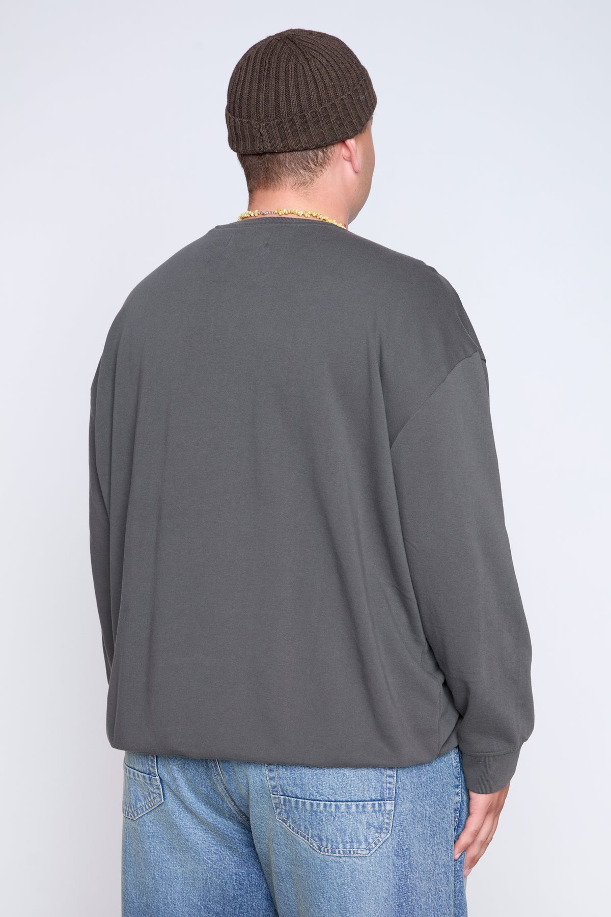 Sweat-shirt ras du cou en molleton délavé vintage