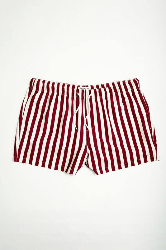 Short de bain volley en seersucker rayé pour homme