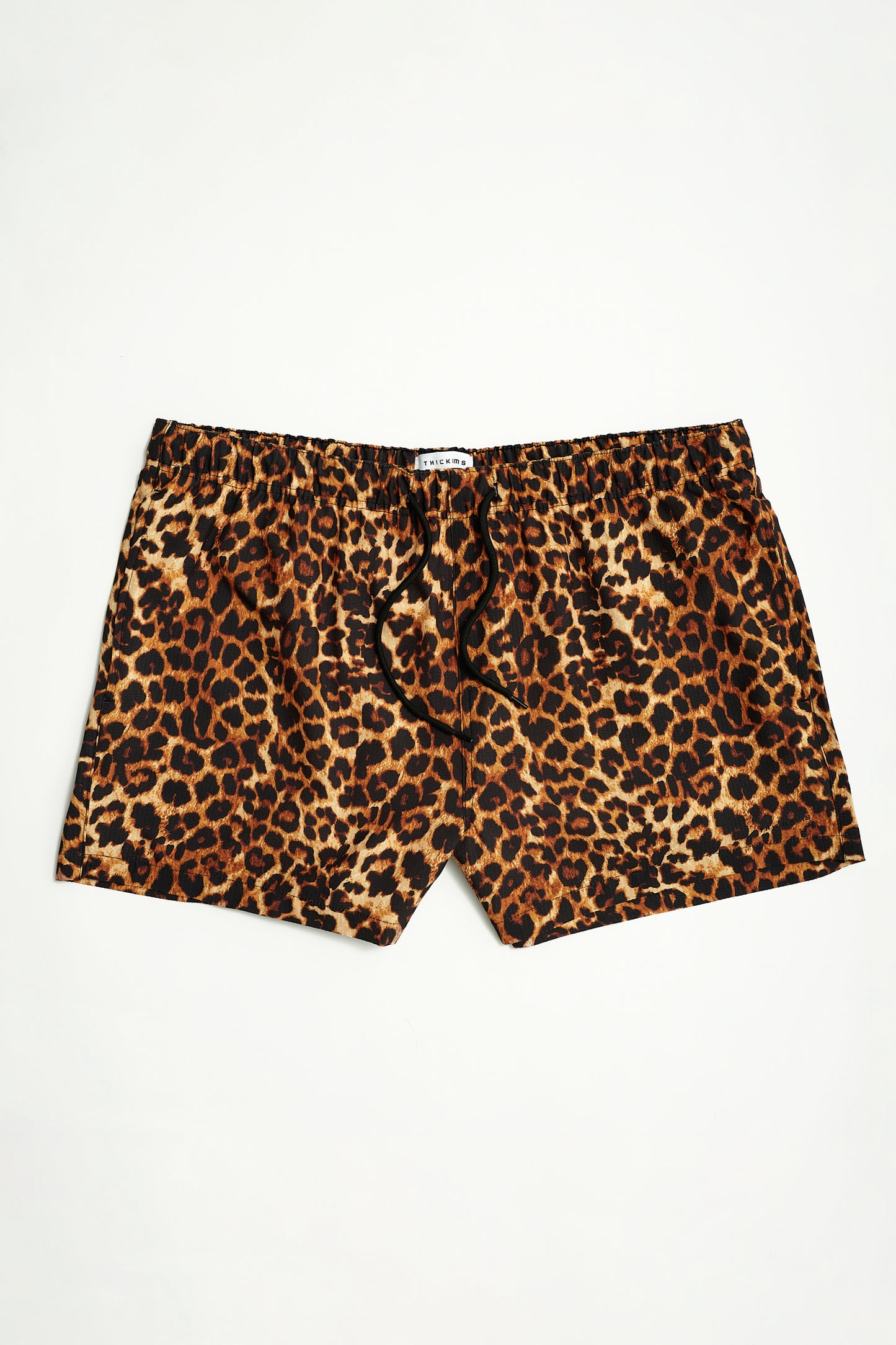 Short de bain seersucker imprimé léopard pour homme