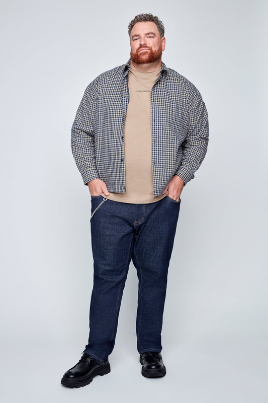 Men’s Boxy Fit Flannel Button-Front Shirt