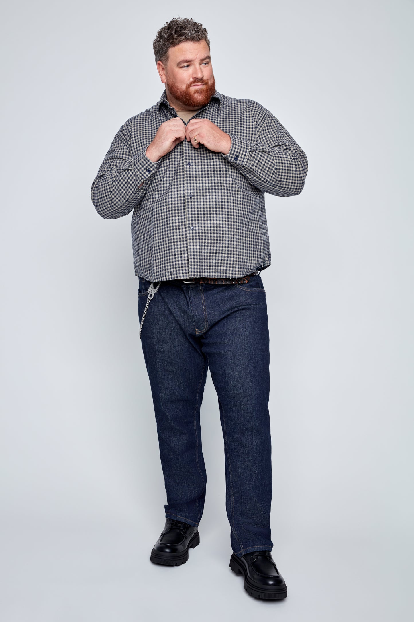 Men’s Boxy Fit Flannel Button-Front Shirt