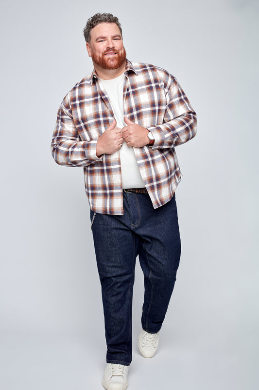 Men’s Boxy Fit Flannel Button-Front Shirt