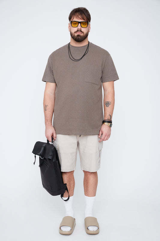 Short cargo à enfiler avec poches zippées pour homme
