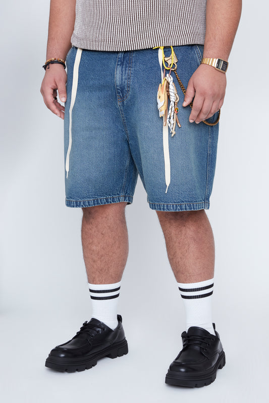Jort en denim extensible confortable pour homme à coupe décontractée