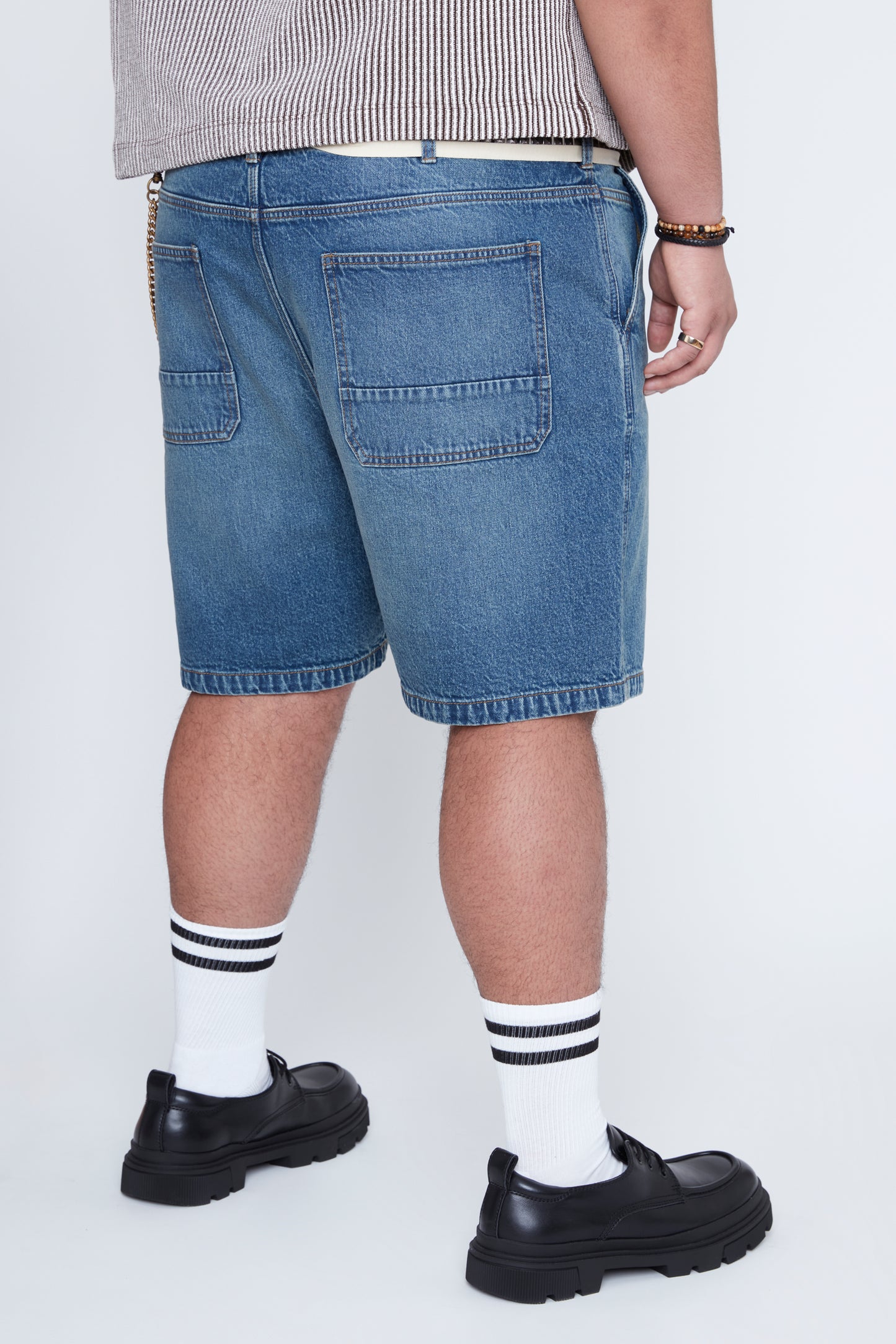 Jort en denim extensible confortable pour homme à coupe décontractée