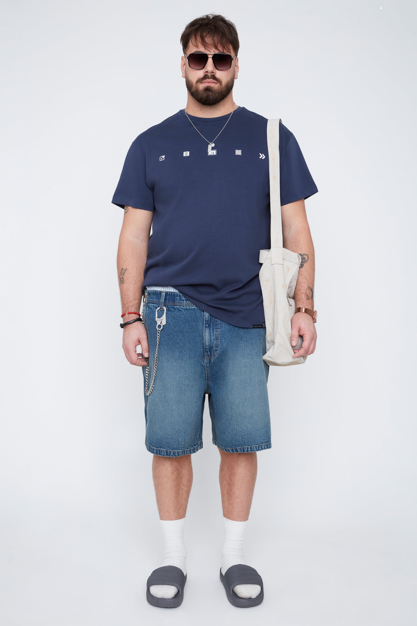 Jort en denim extensible confortable pour homme à coupe décontractée