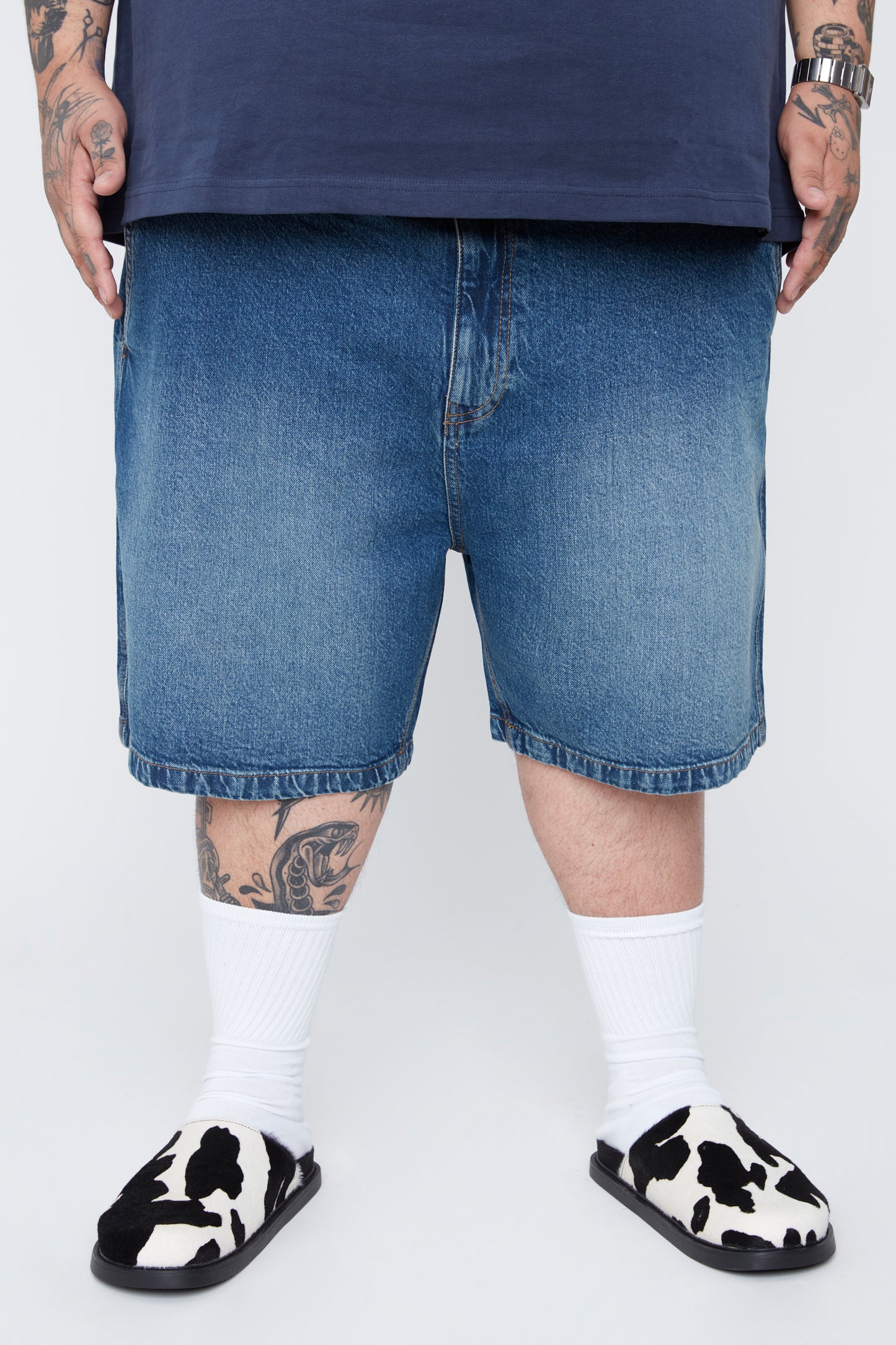 Jort en denim extensible confortable pour homme à coupe décontractée