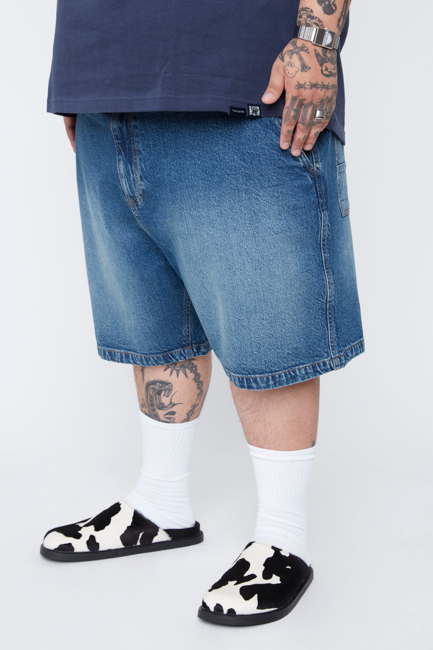 Jort en denim extensible confortable pour homme à coupe décontractée