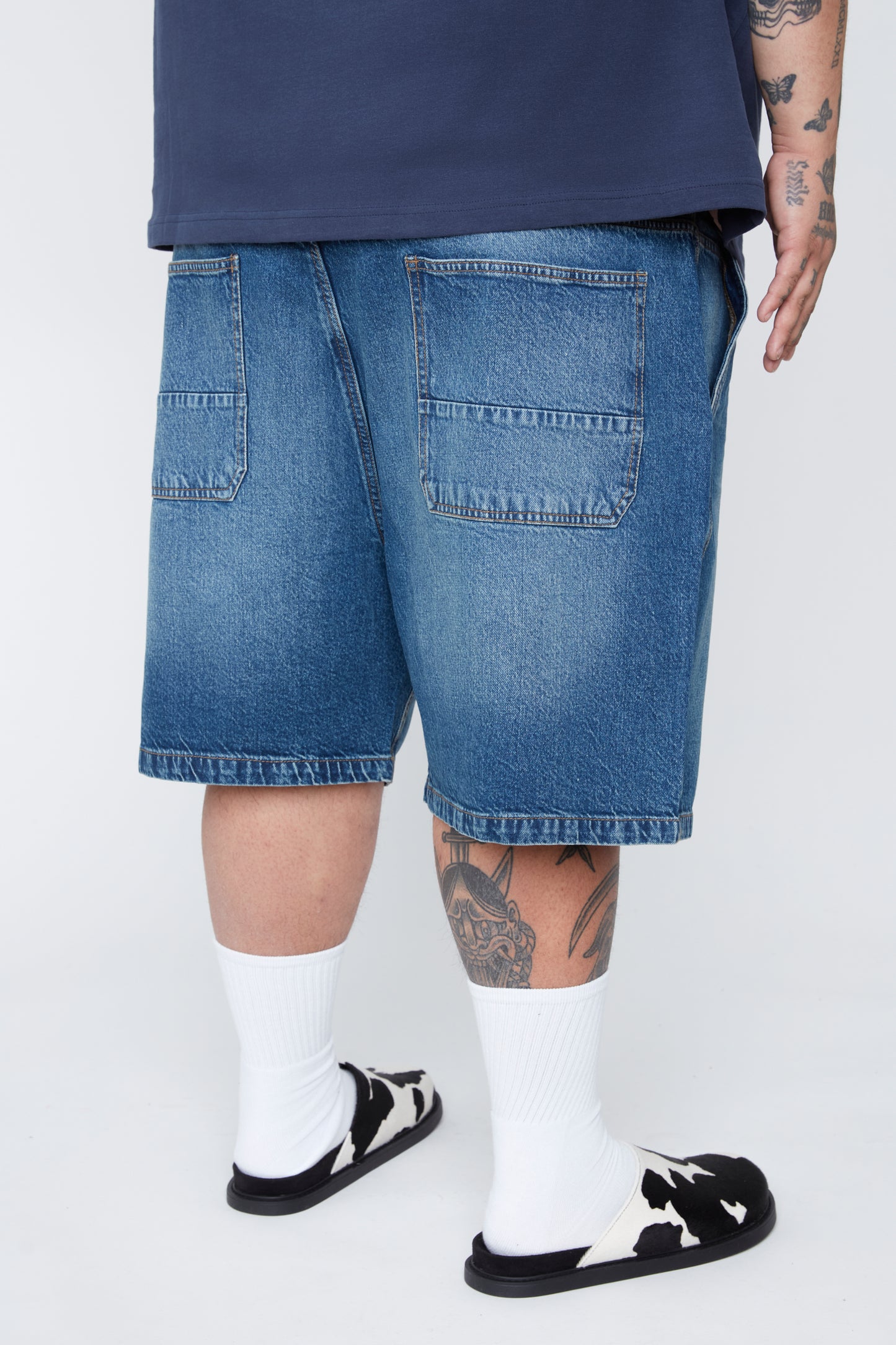 Jort en denim extensible confortable pour homme à coupe décontractée