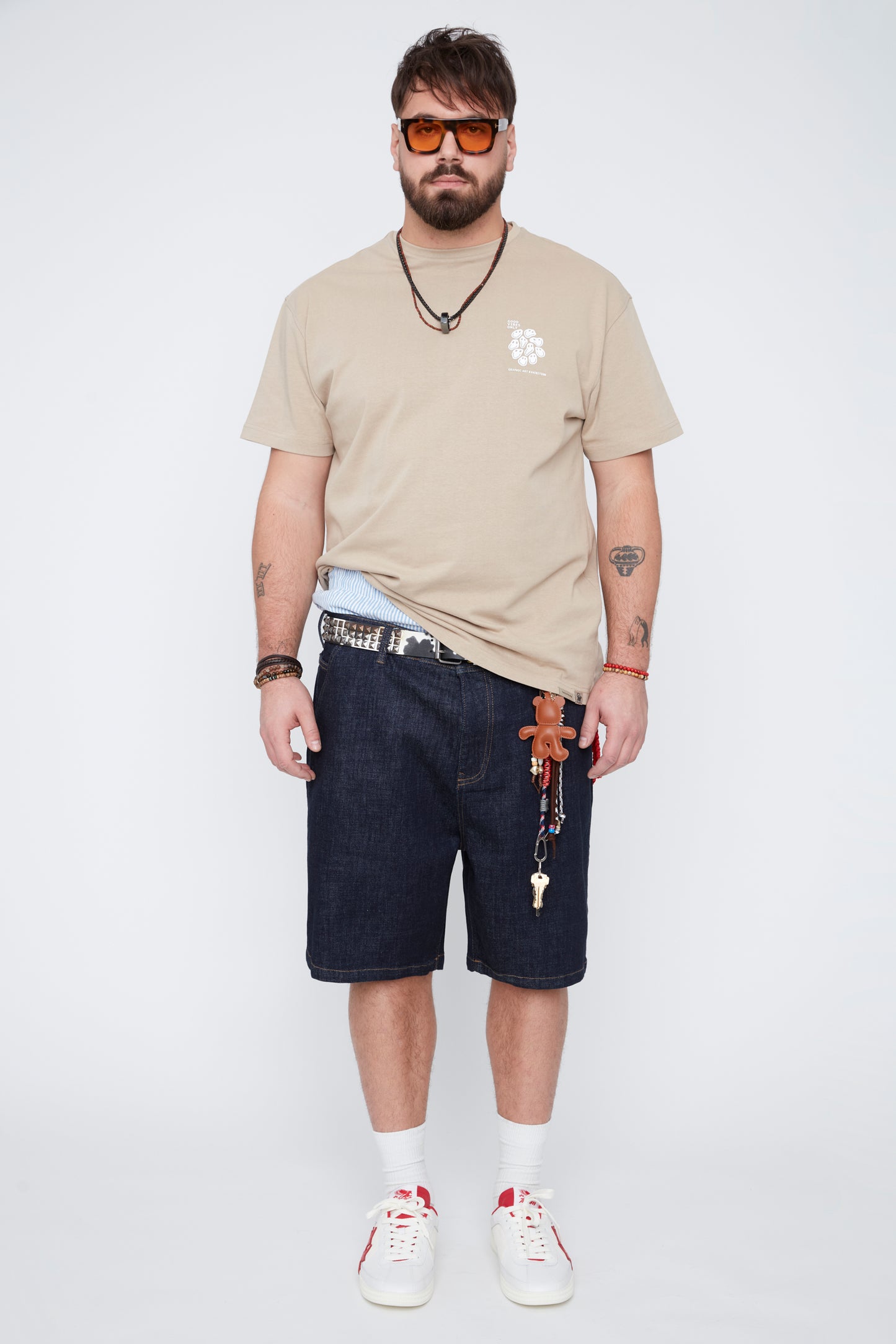 Jort en jean extensible confortable et ample pour homme