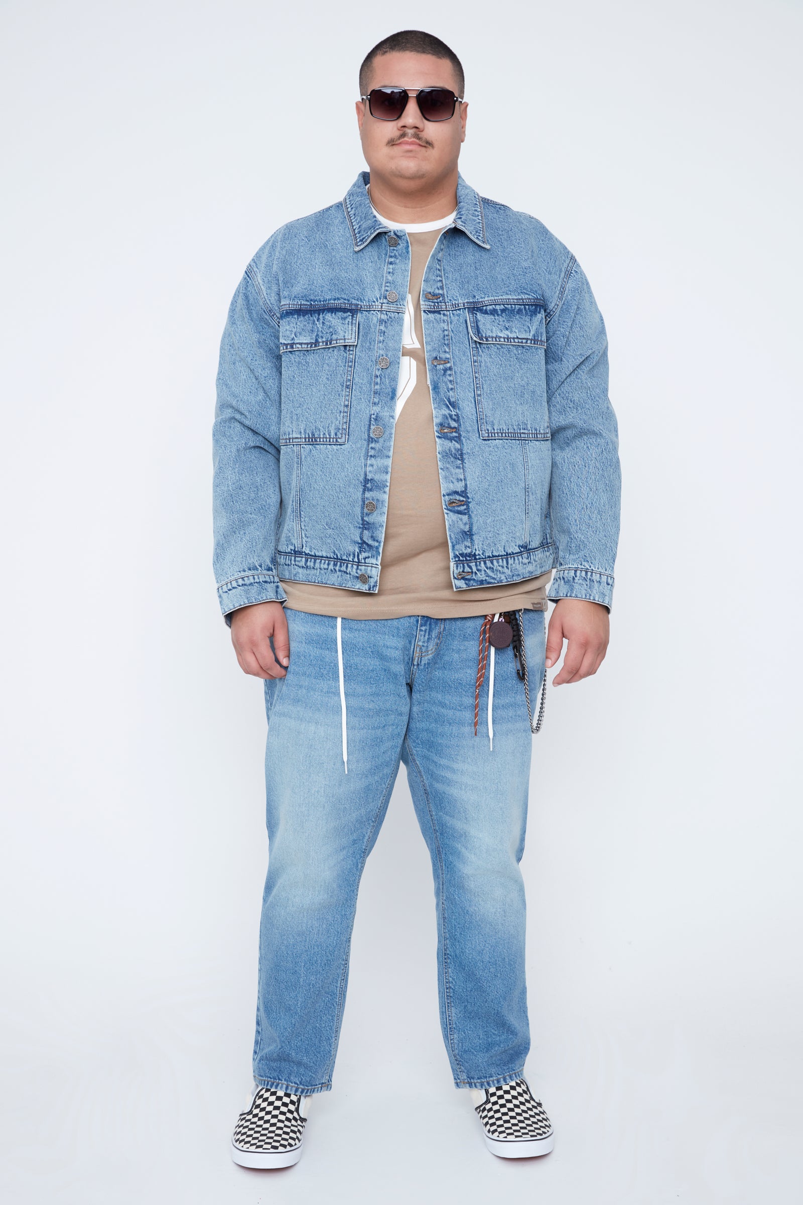 Oversized Fit Indigo Denim Jacket for Big & Tall | THICKEMS – Thickems