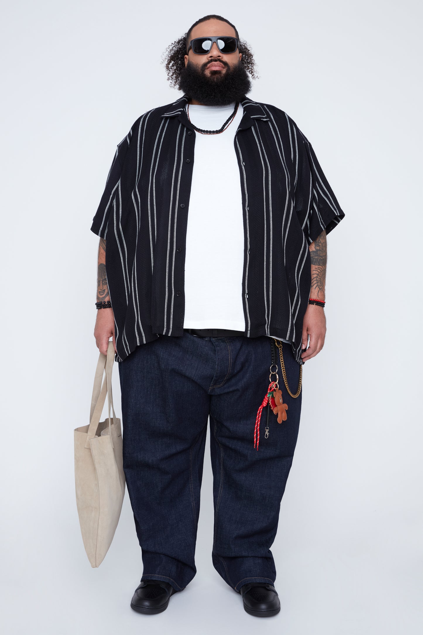 Men’s Striped Dobby Boxy Fit Resort Collar Shirt