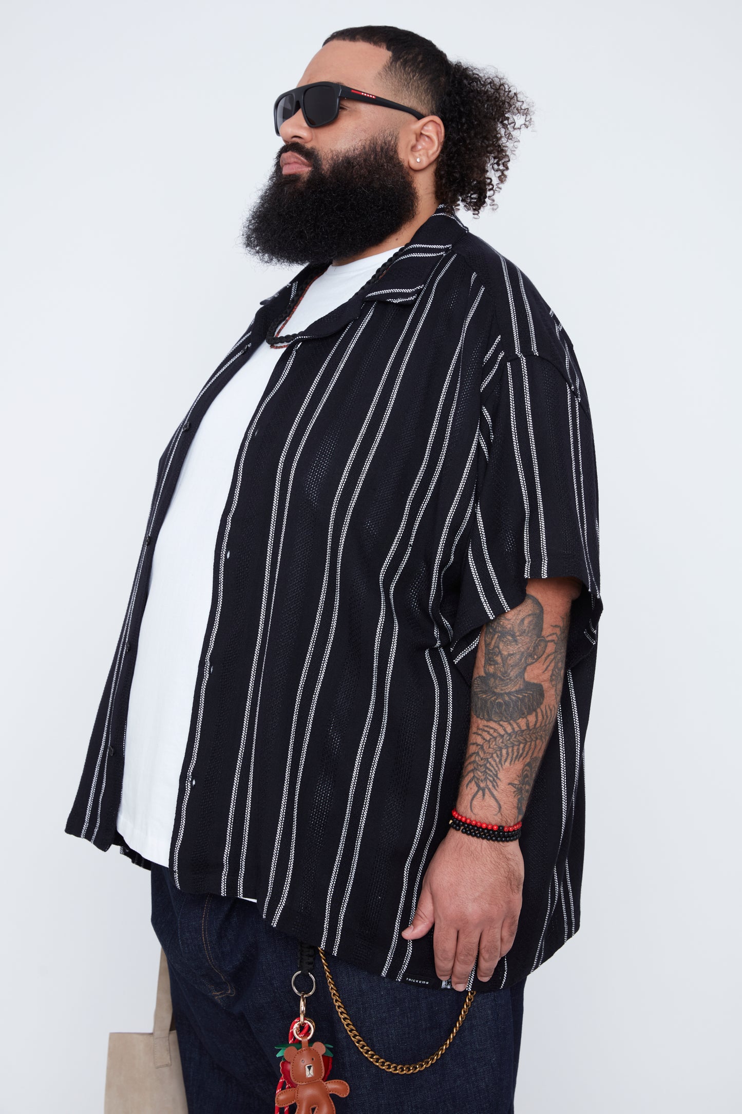 Men’s Striped Dobby Boxy Fit Resort Collar Shirt