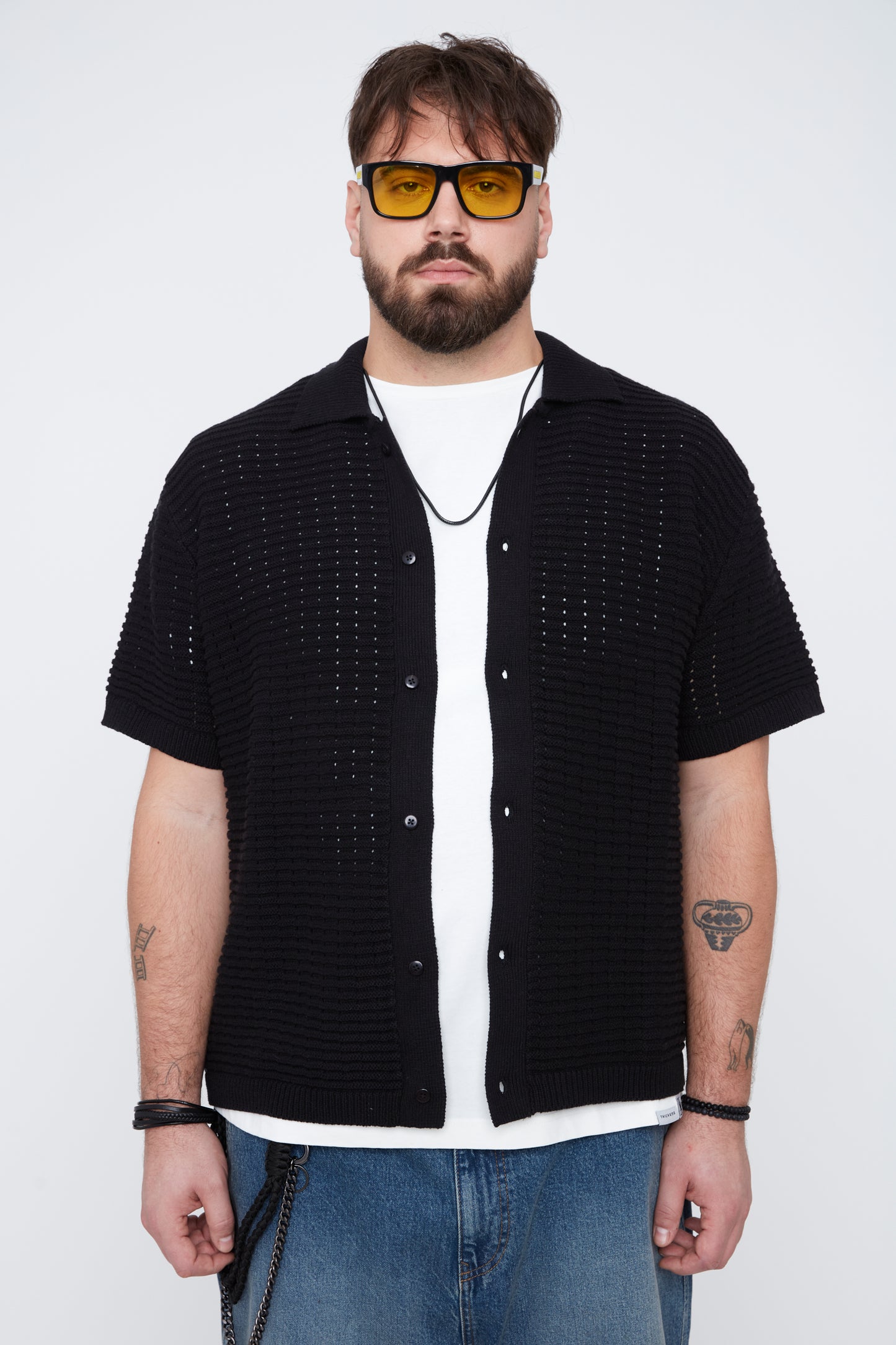 Men’s Button-Up Sweater Knit Shirt
