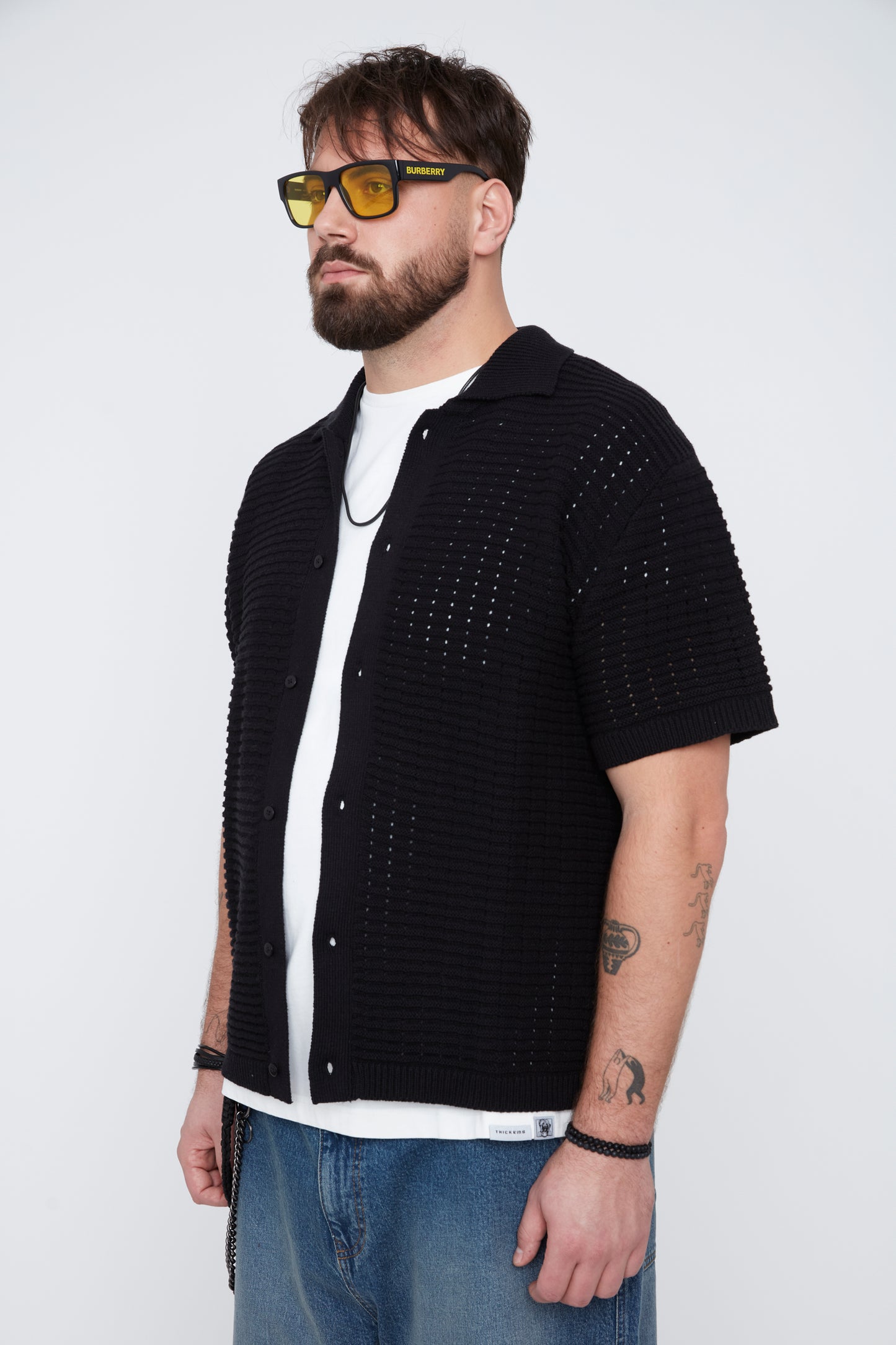 Men’s Button-Up Sweater Knit Shirt