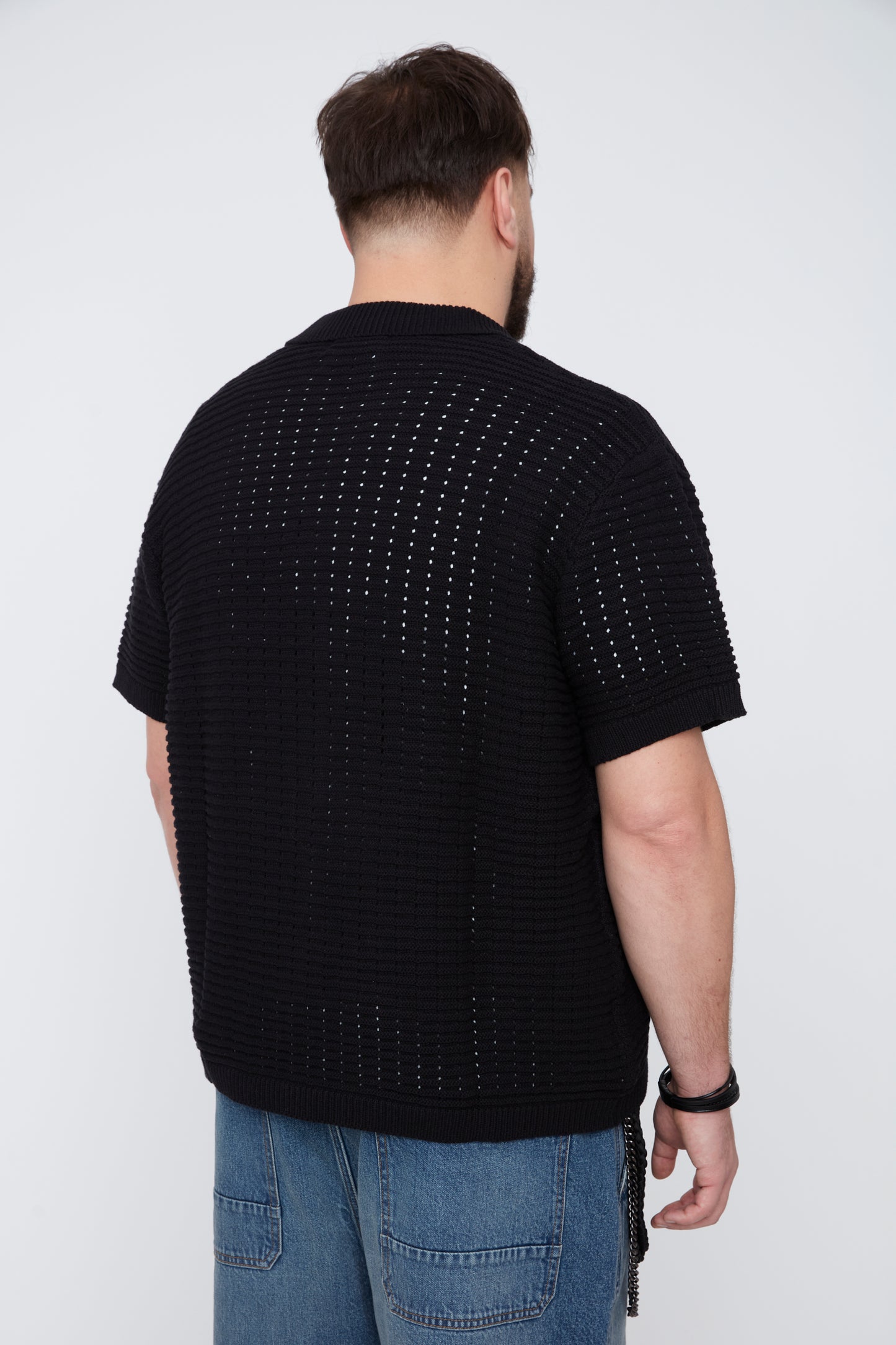 Men’s Button-Up Sweater Knit Shirt