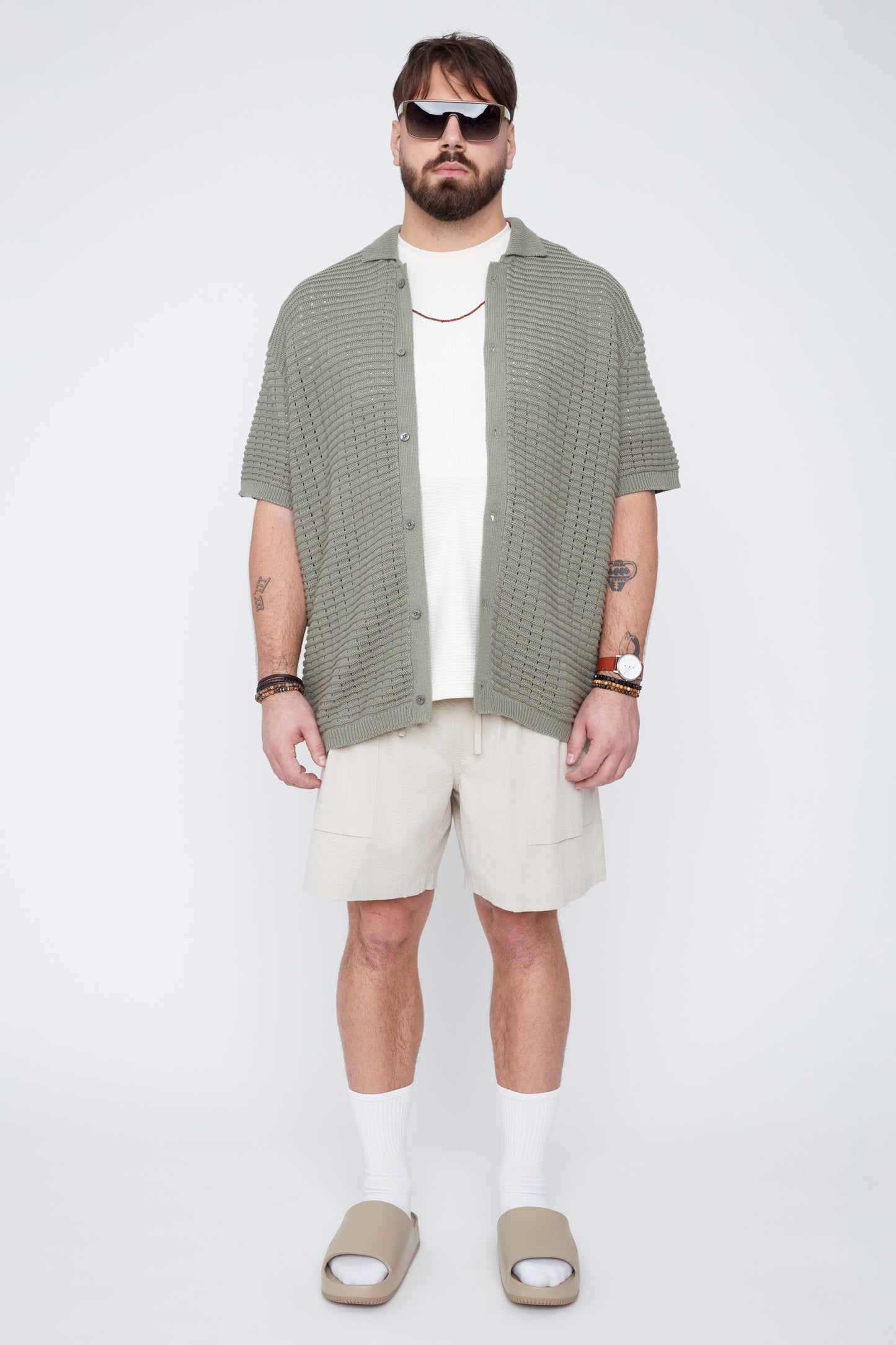 Men’s Button-Up Sweater Knit Shirt