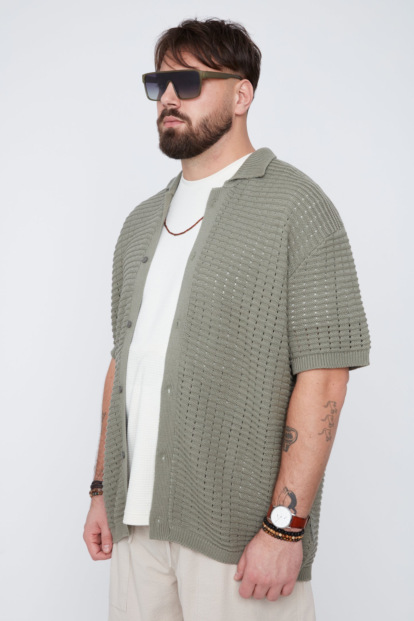 Men’s Button-Up Sweater Knit Shirt