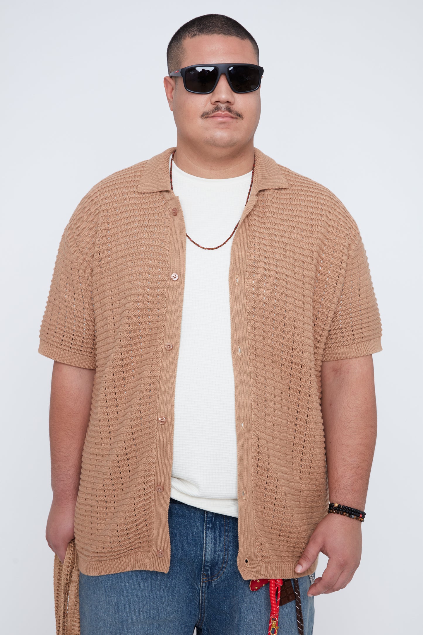 Men’s Button-Up Sweater Knit Shirt