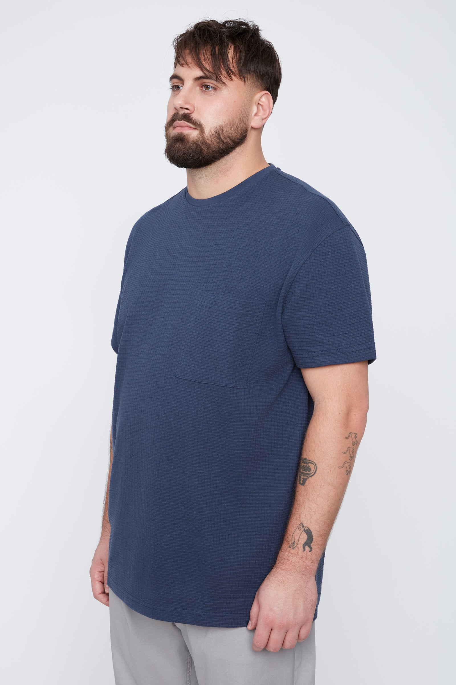 Men's Crew Neck Waffle Tee | Textured Heavyweight Shirt | Thickems