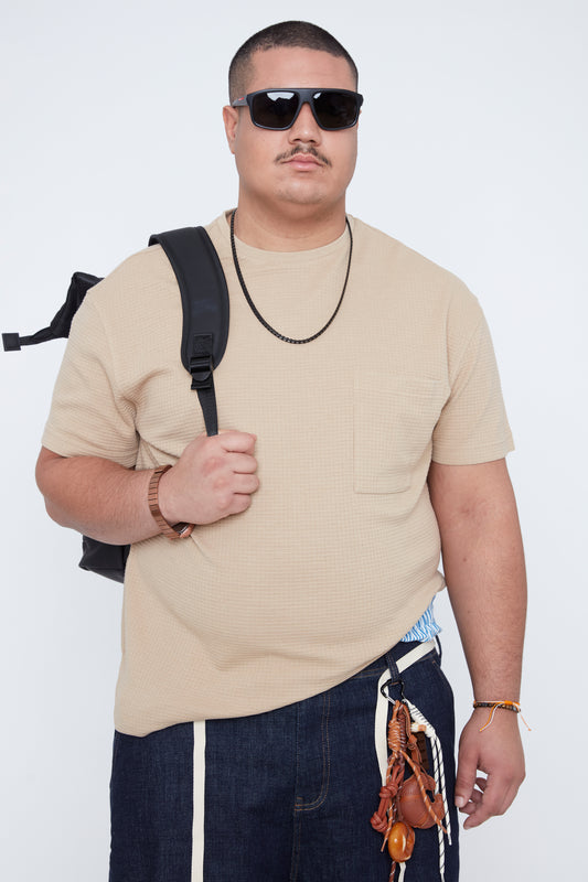 Men’s Crew Neck Textured Waffle Tee