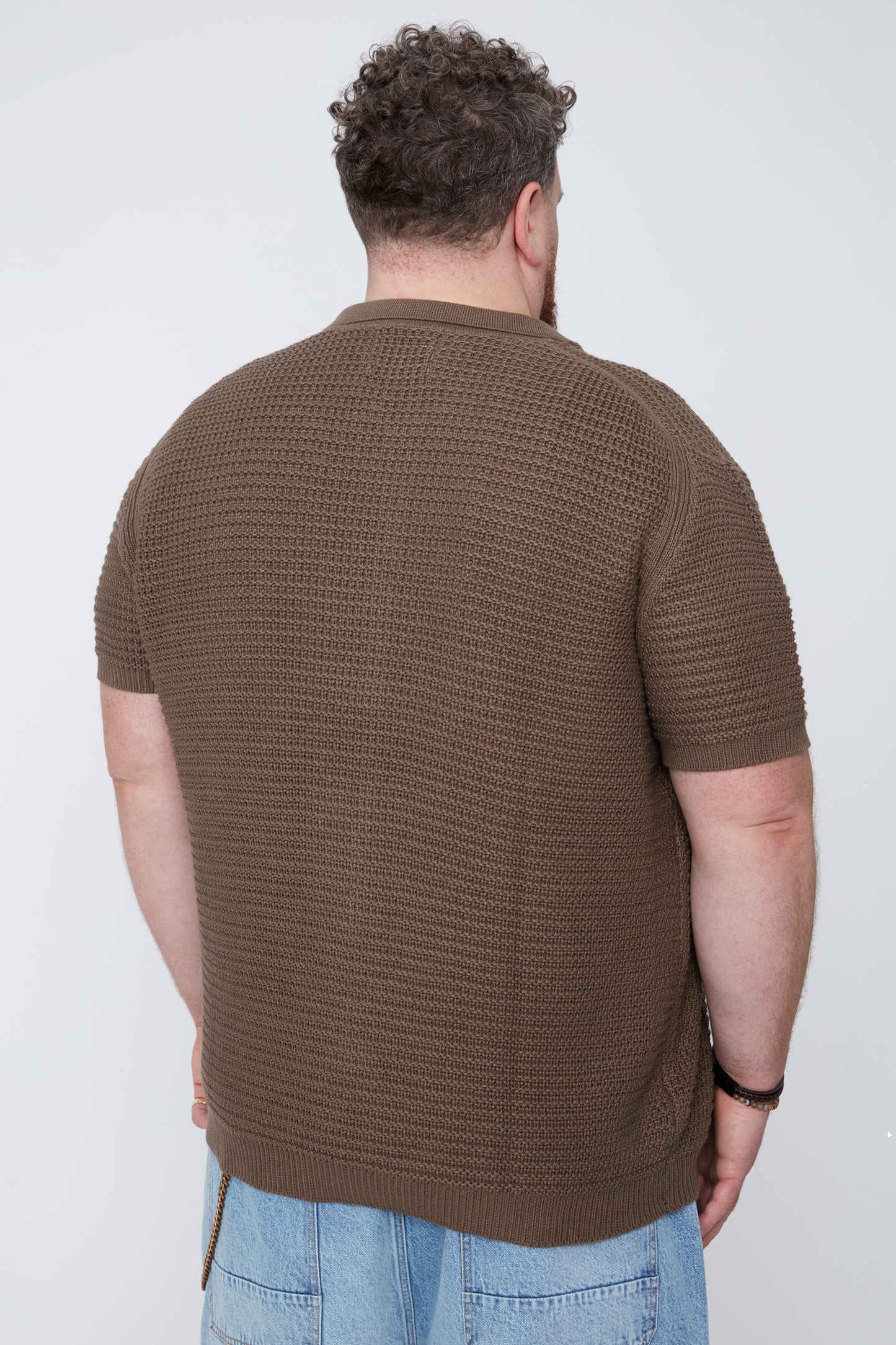 Men’s Plated Sweater Knit Shirt