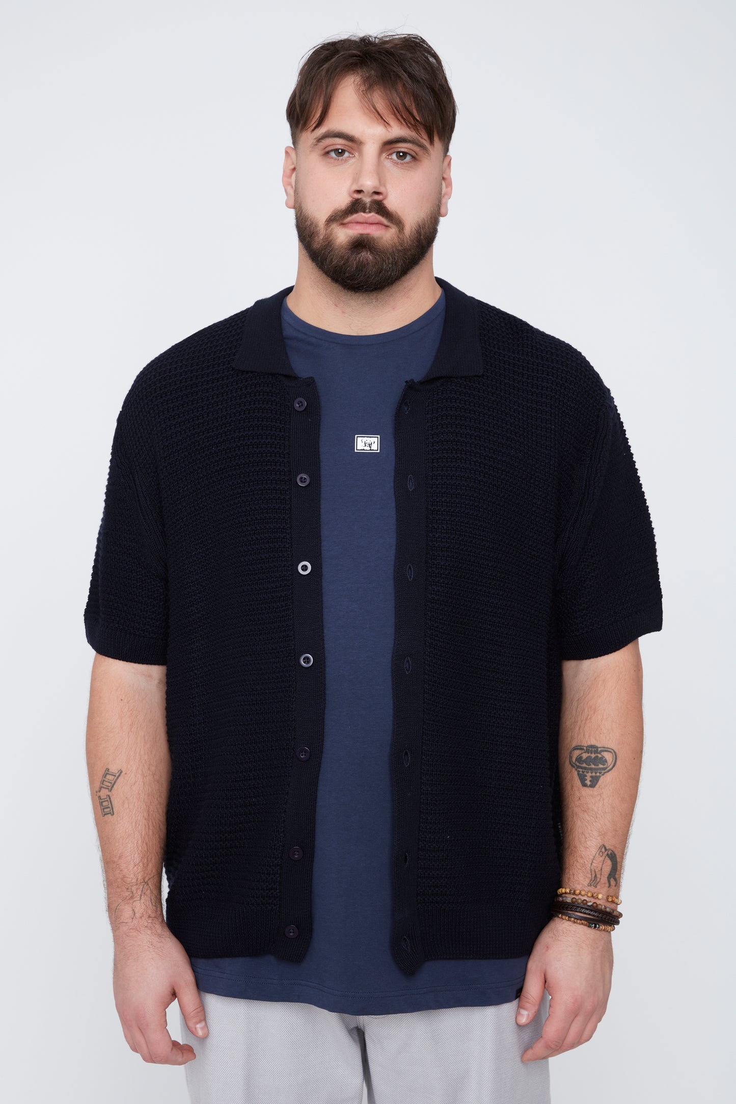 Men’s Plated Sweater Knit Shirt