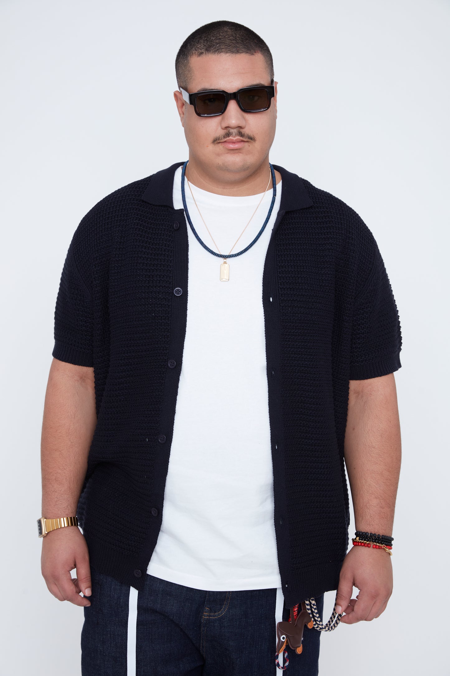 Men’s Plated Sweater Knit Shirt