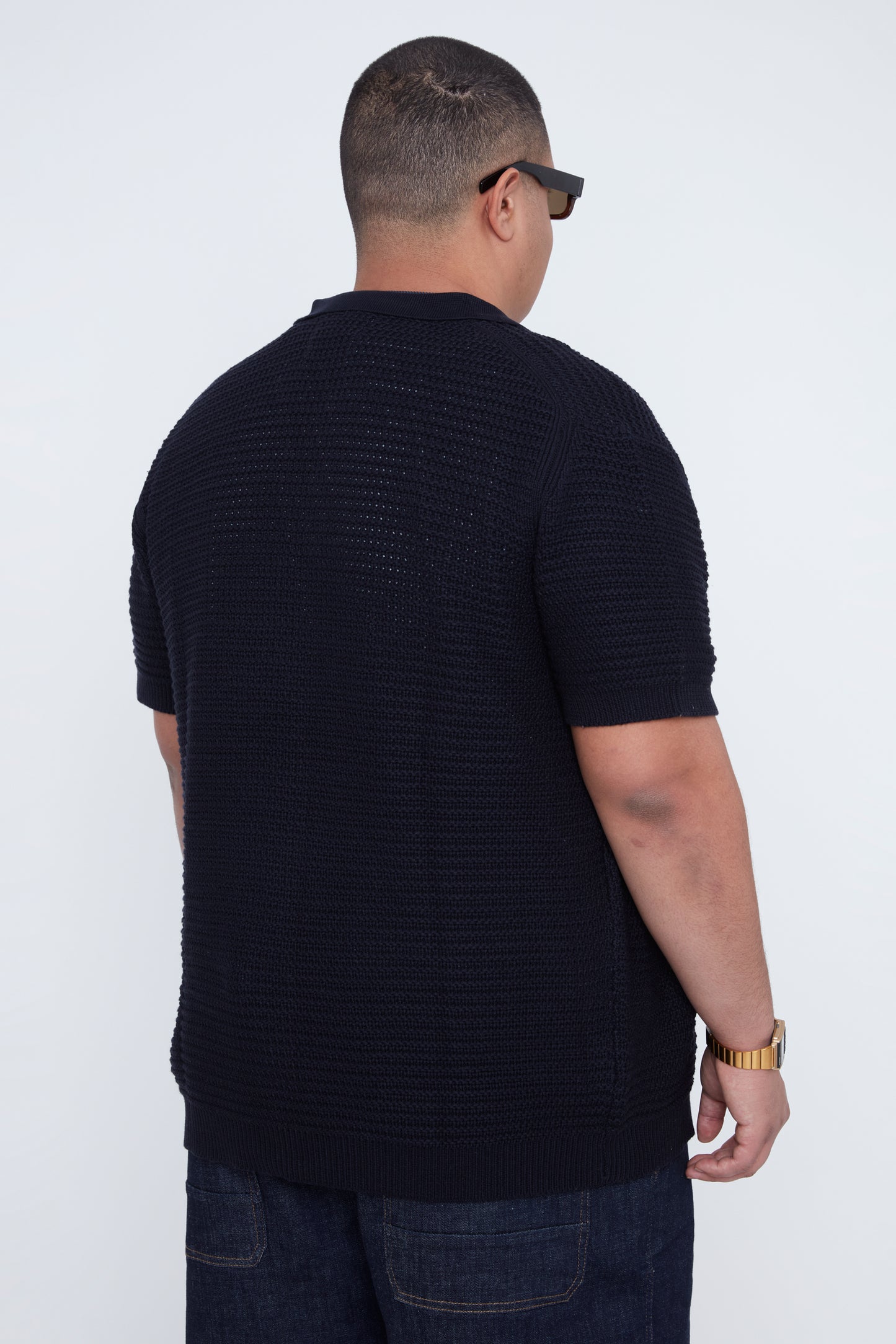 Men’s Plated Sweater Knit Shirt