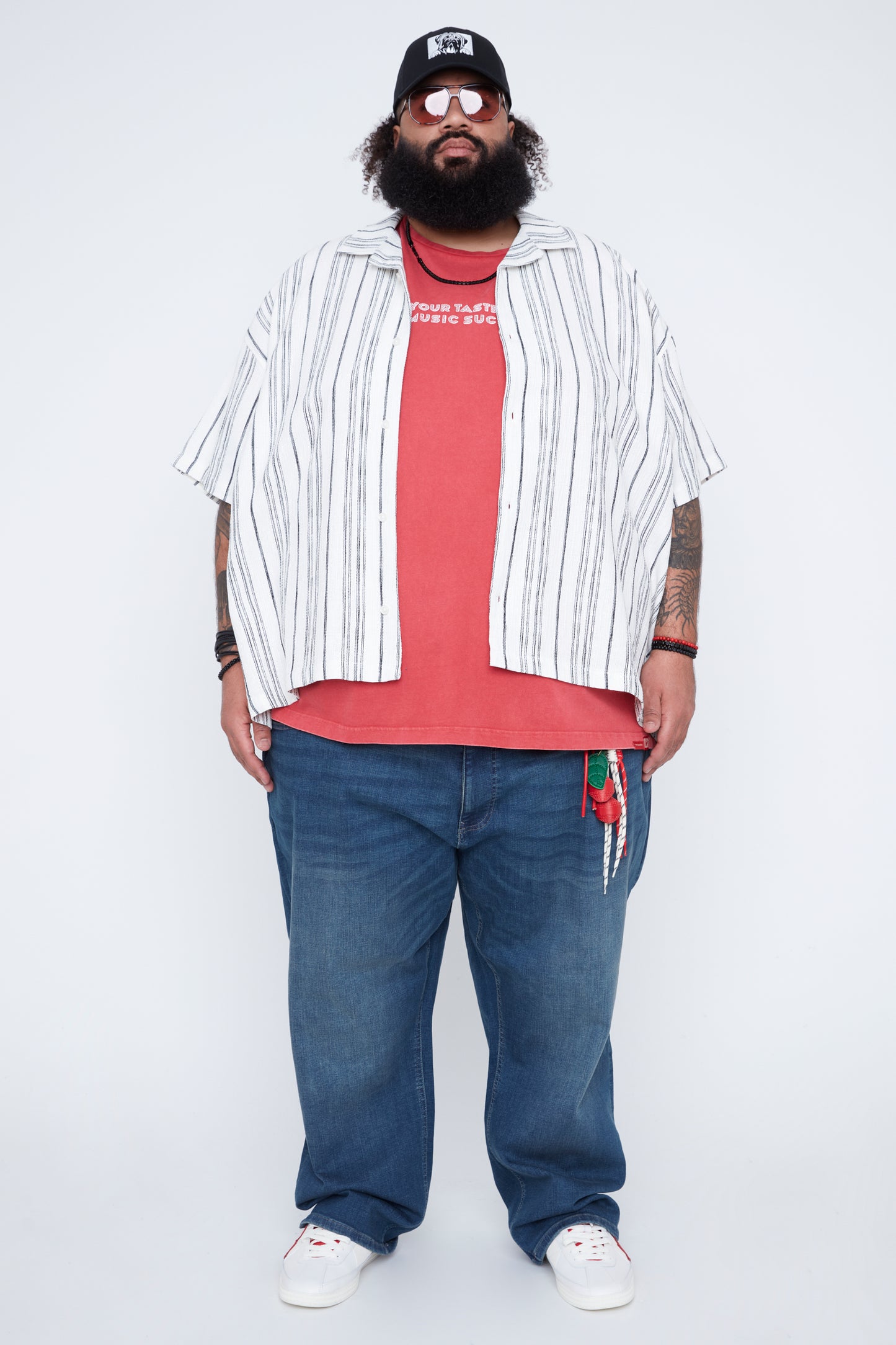 Men’s Stripe Boxy Fit Resort Collar Shirt