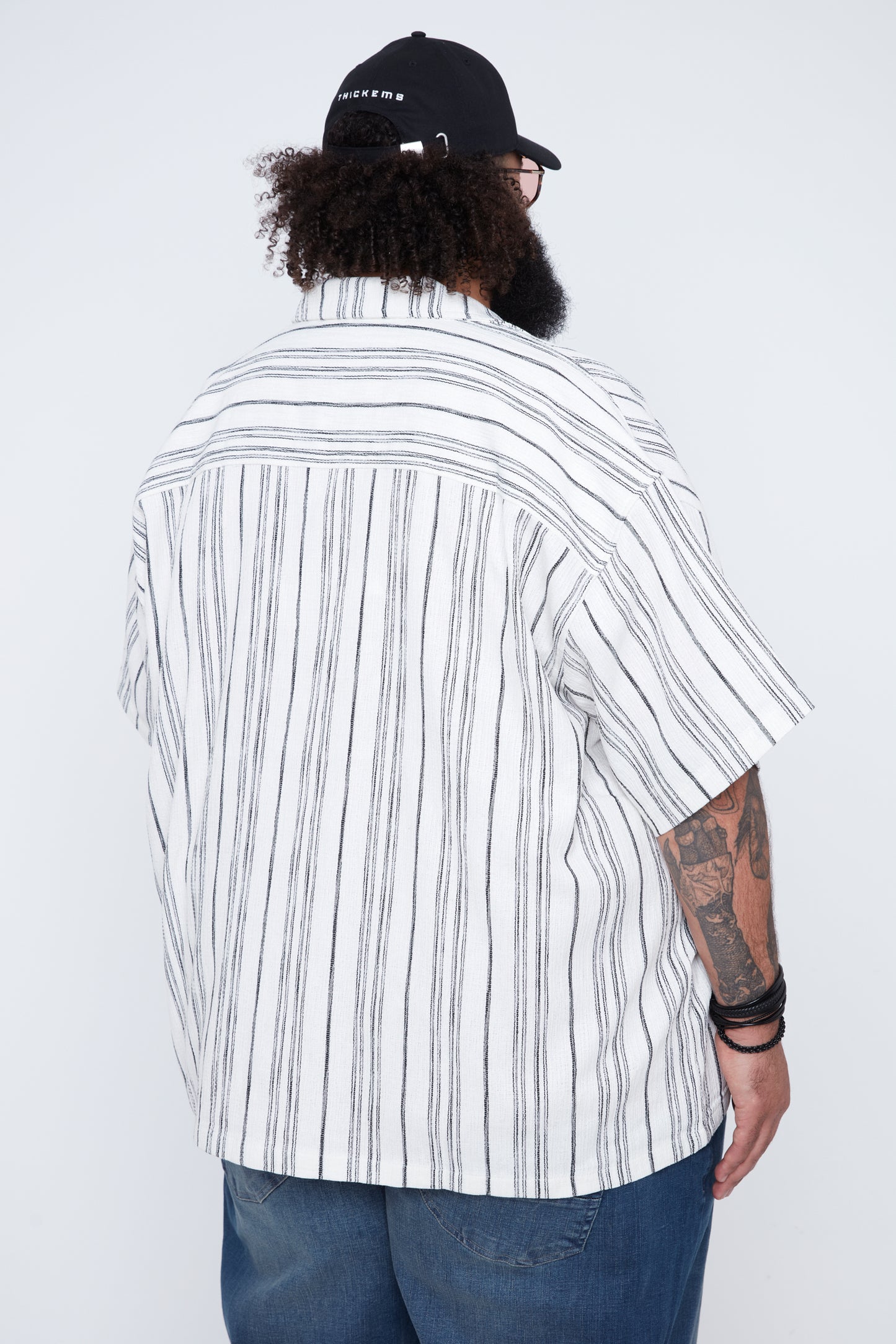 Men’s Stripe Boxy Fit Resort Collar Shirt