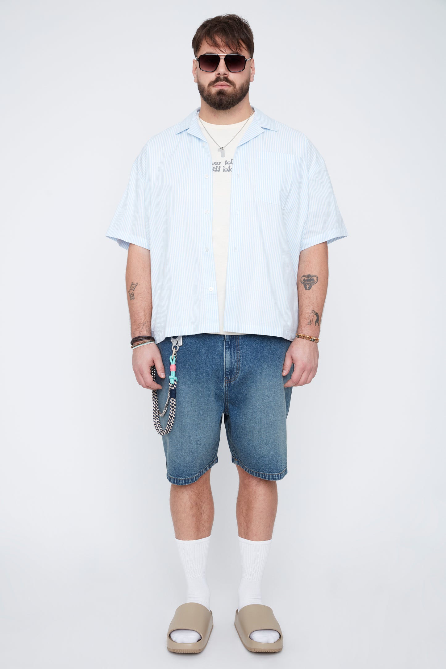Men’s Striped Stretch Cotton Boxy Fit Shirt