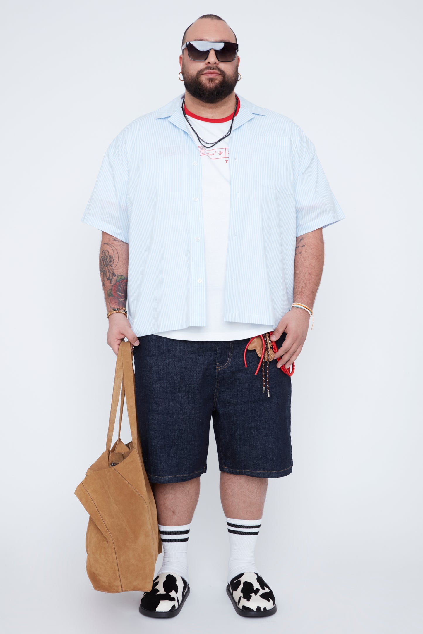 Men’s Striped Stretch Cotton Boxy Fit Shirt