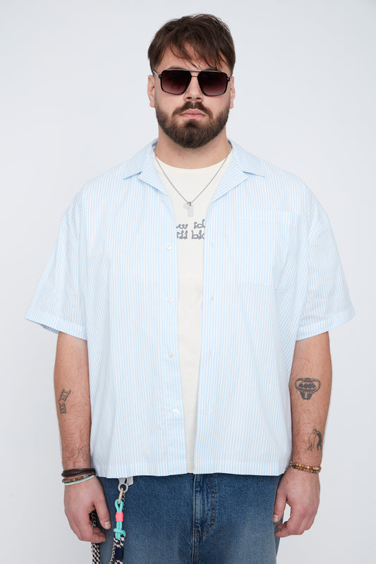 Men’s Striped Stretch Cotton Boxy Fit Shirt