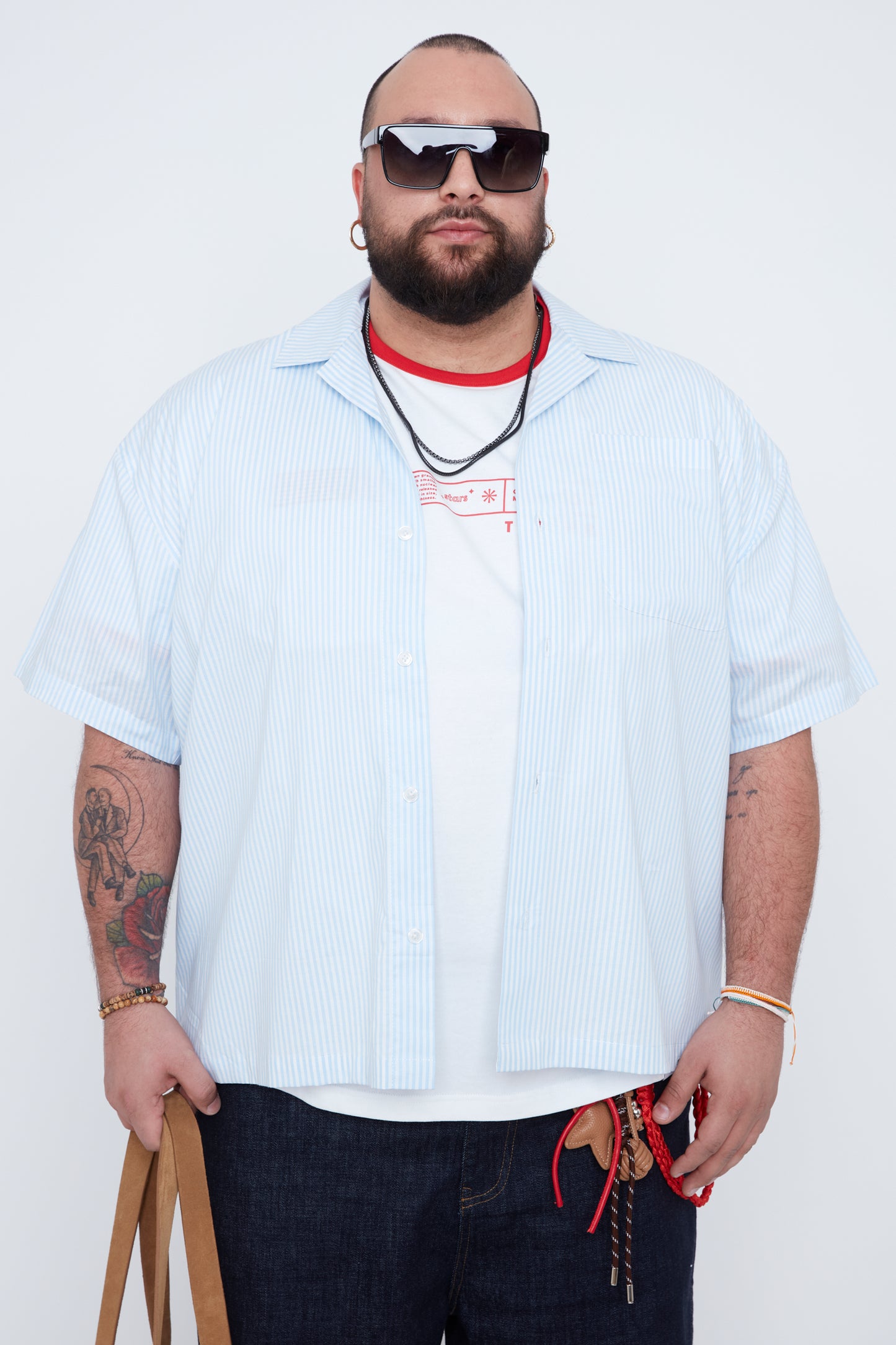 Men’s Striped Stretch Cotton Boxy Fit Shirt